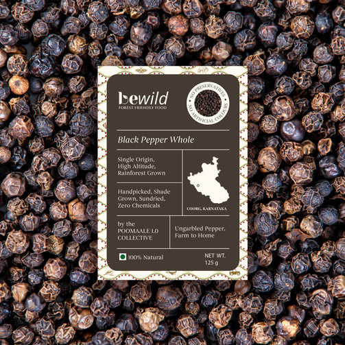 Black Pepper Whole | Coorg | 125g | Sundried | Ungarbled