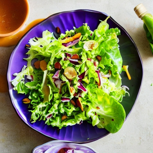 Lettuce Salad with Honey Ginger Dressing