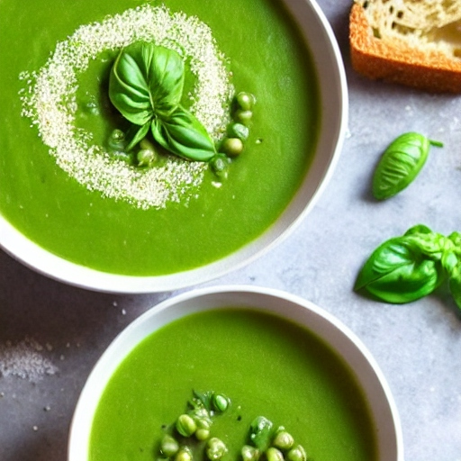 Low Salt Green Pea and Basil Soup Recipe