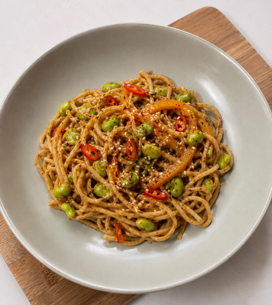 PEANUT BUTTER + CHILLI CRISP NOODLES