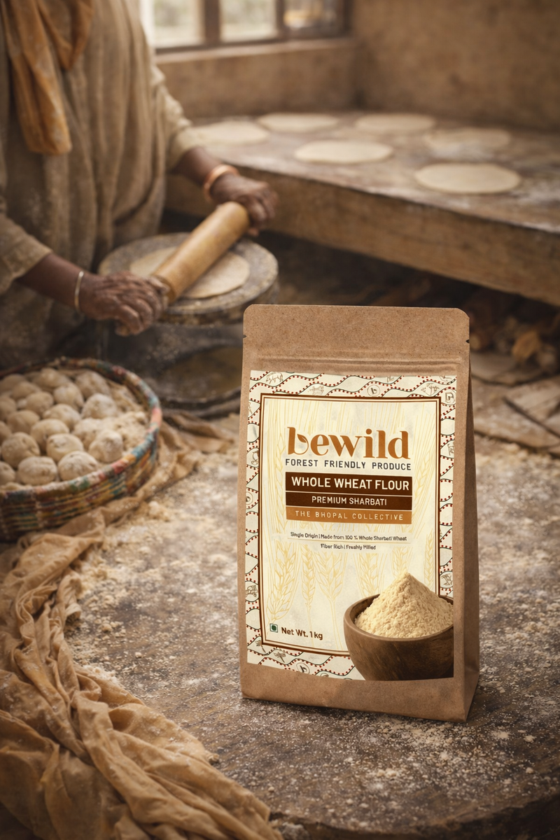 Whole Wheat Flour | 1 kg | Premium Sharbati | Freshly Milled