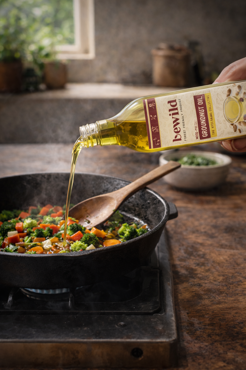 Groundnut Oil | 500ml | Sustainably Crafted | Wood Pressed | Single-filtered