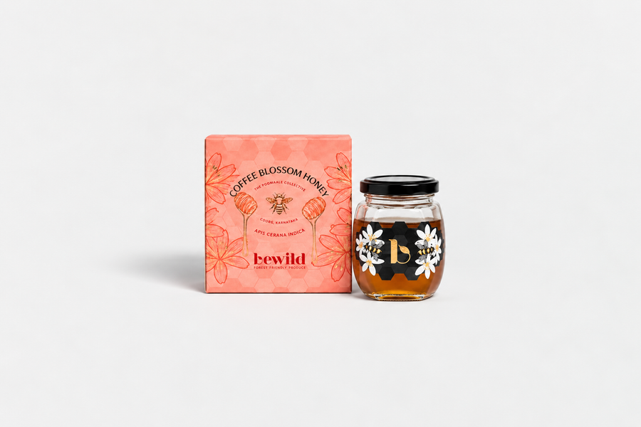 Bewild Coffee Blossom Honey jar and floral packaging