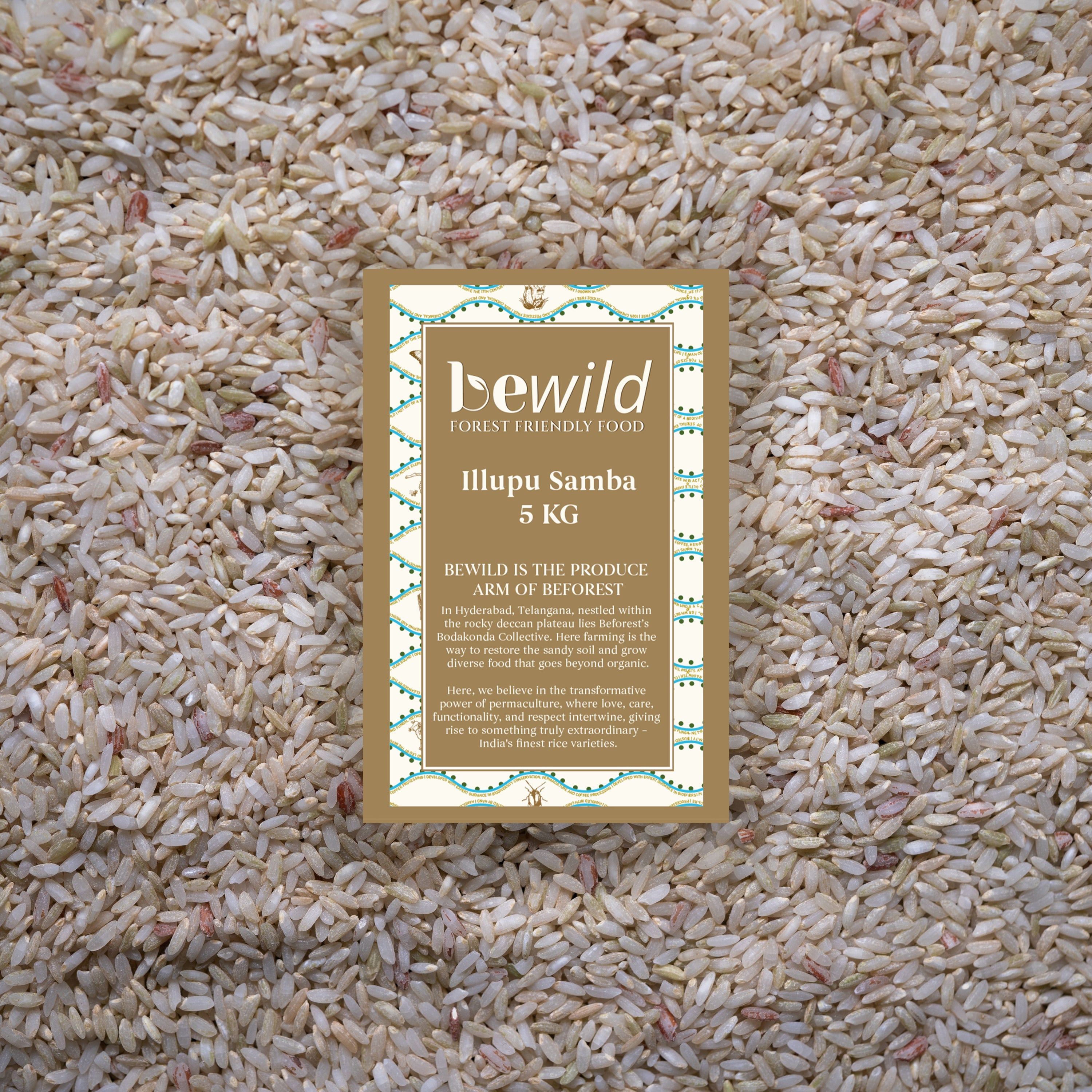 Illuppai Poo Samba Rice 5kg | Brown Rice | Unpolished | Fibre Rich | Pack of 1