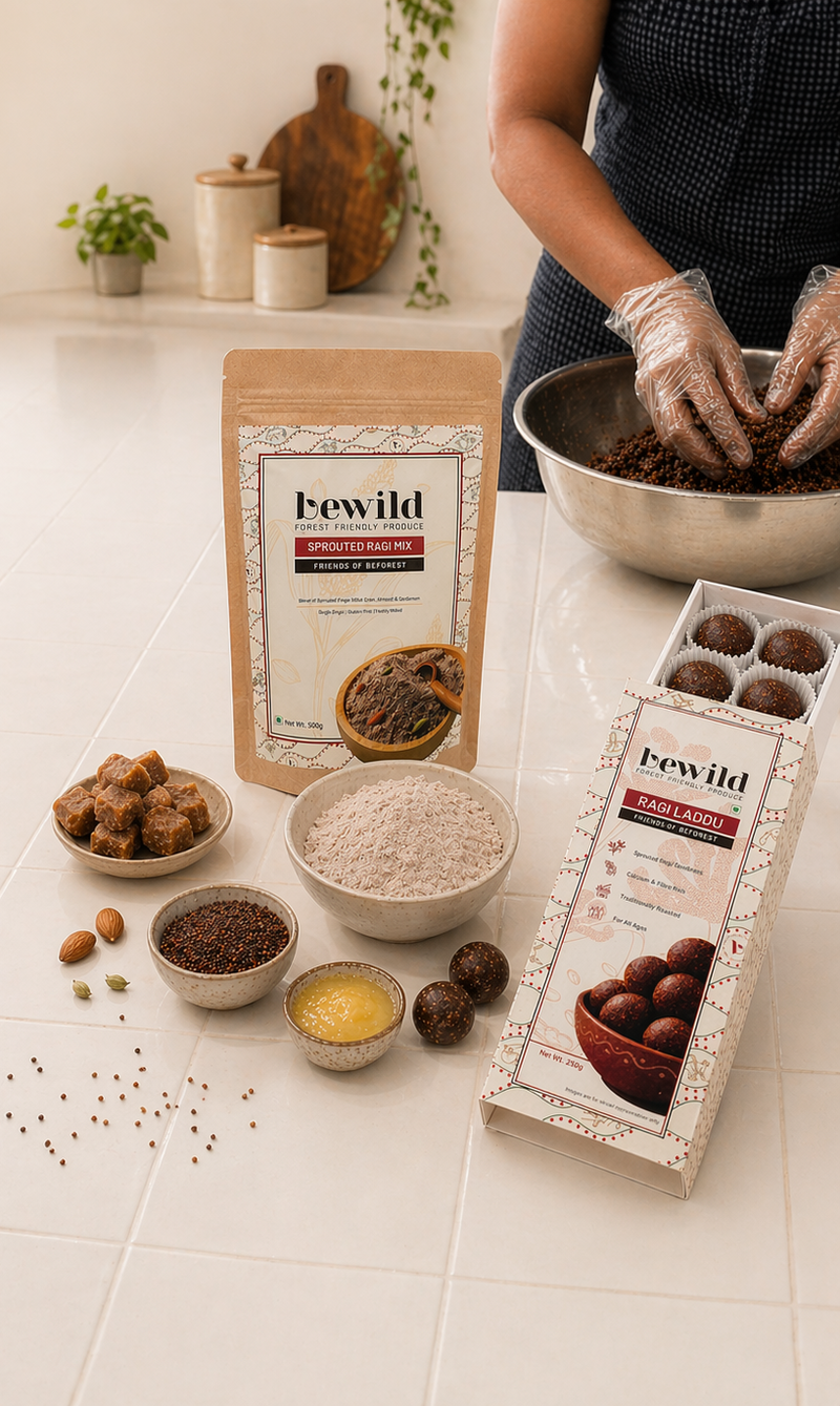 Ragi Laddu | 250g | Traditionally Made | Sprouted Millet Goodness